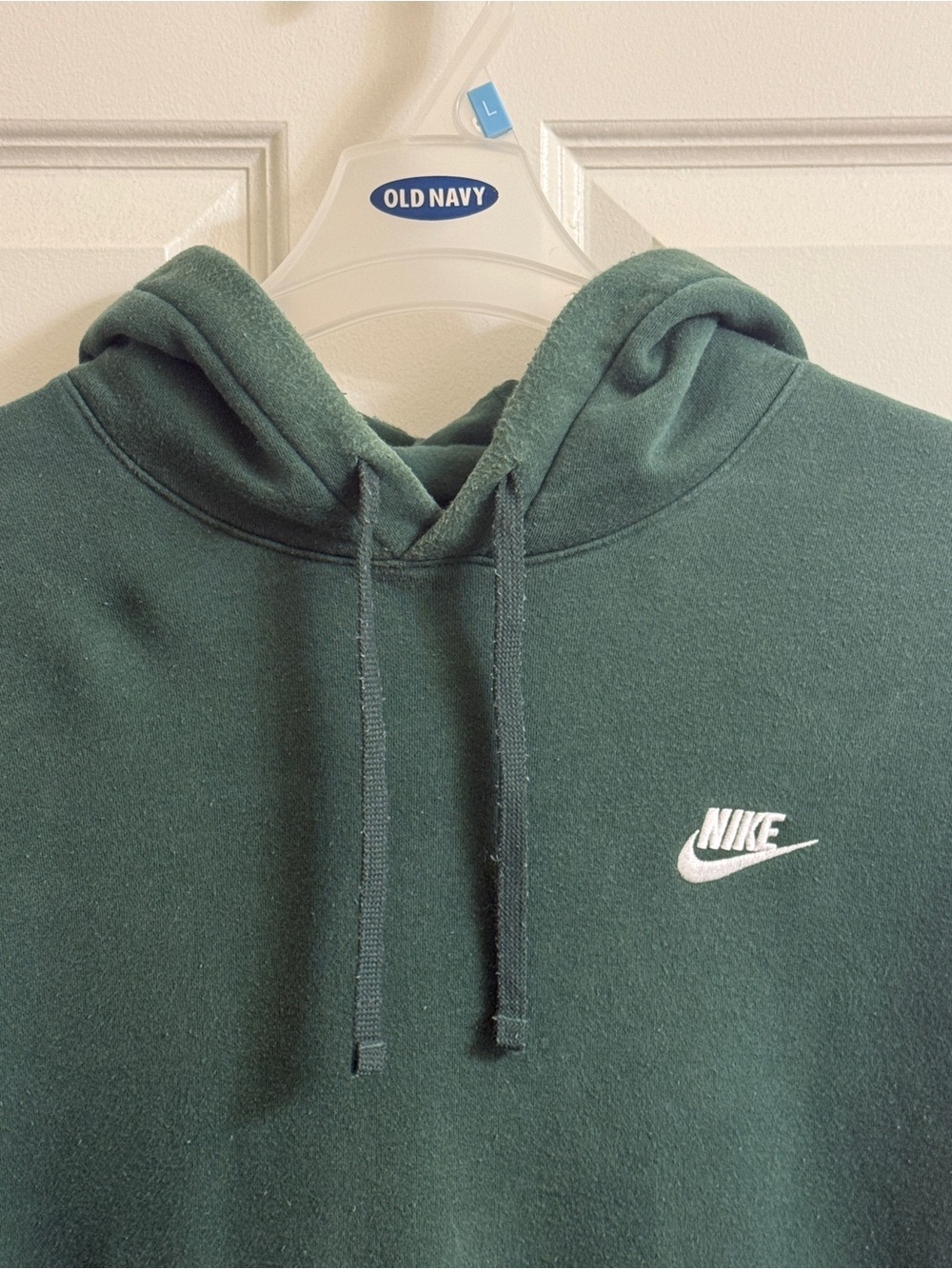 Nike Dark Green Pullover Hoodie with White Logo - Picture 4 of 5